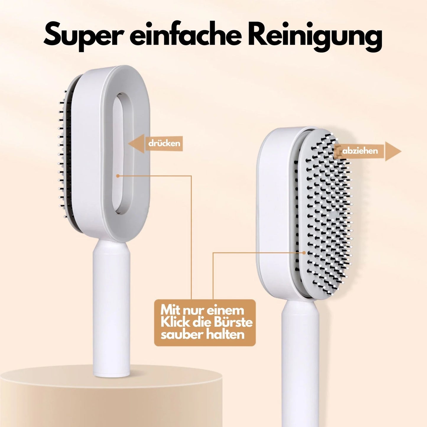 Selbstreinigende 3D-Haarbürste