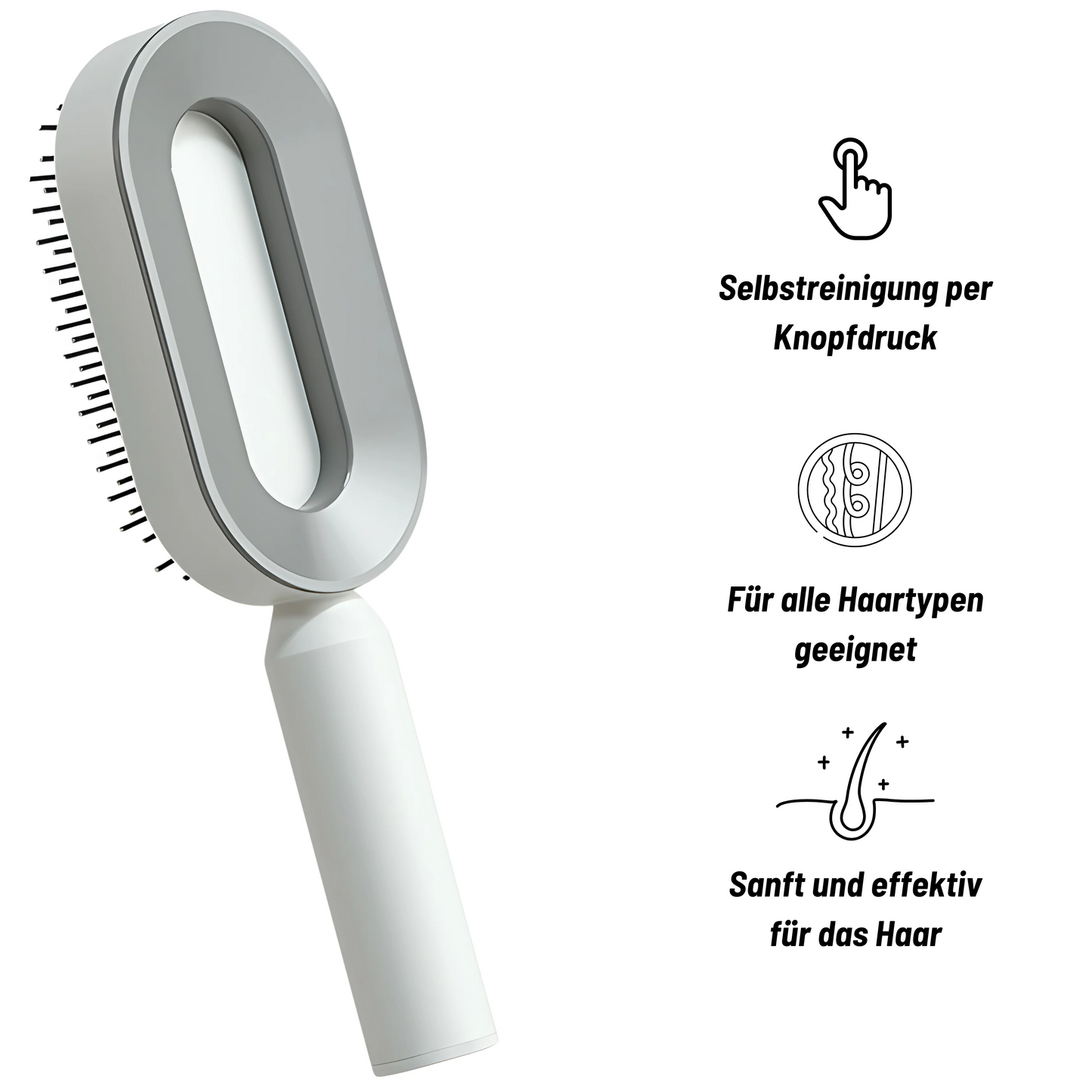 Selbstreinigende 3D-Haarbürste